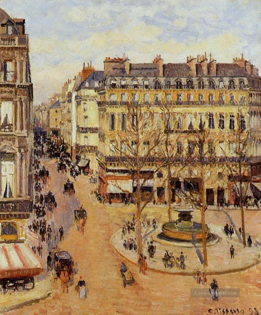 rue Saint Honore Morgensonne Effekt place du Theater francais 1898 Camille Pissarro Ölgemälde